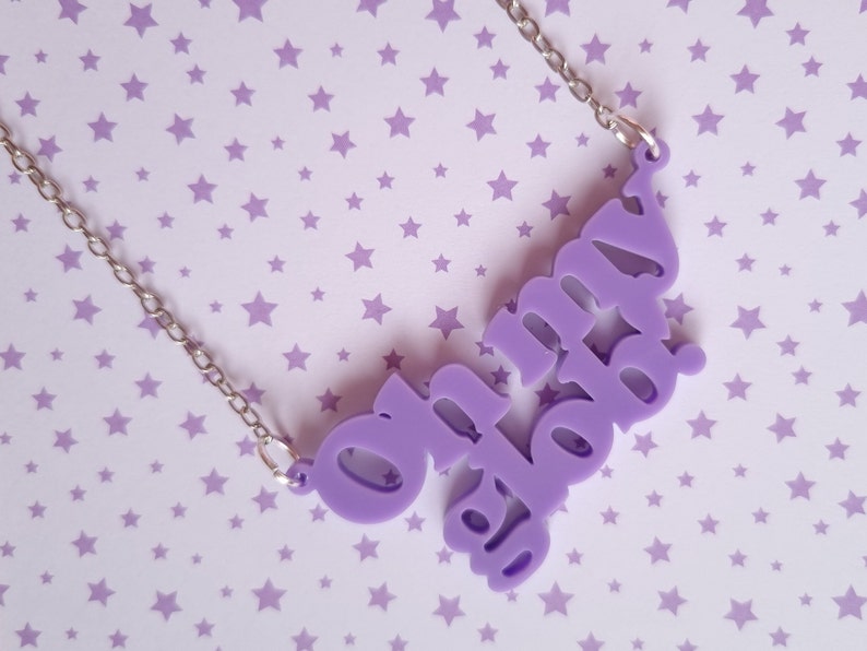 Lilac Oh My Glob Acrylic Necklace / Adventure Time / Lumpy Space Princess image 2