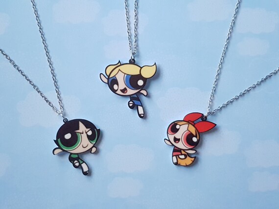 Powerpuff Girls Printed Acrylic Necklaces Bubbles Etsy