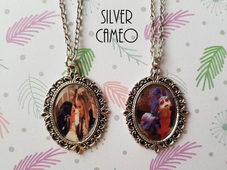 Labyrinth Inspired Cameo Necklace / Goblin King / Worm / Jim Henson / Ludo / Sir Didymus / Ello Silver Option Available Silver Tone
