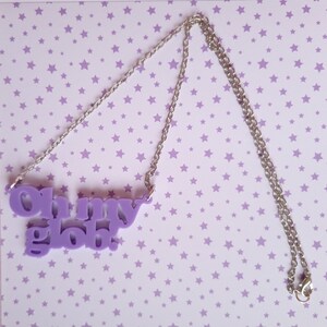 Lilac Oh My Glob Acrylic Necklace / Adventure Time / Lumpy Space Princess image 4