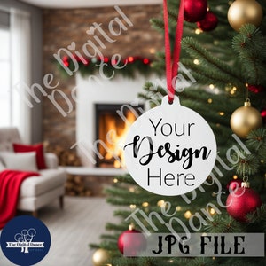 Christmas Mockup Blank White Round Ceramic Christmas Ornament Mockup Bundle Tree Ornament Mockup Christmas Mock ups Canva Mock up Bundle