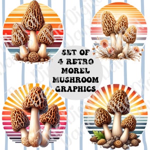 Morel Pilz PNG, Morel Pilz Sublimation Design, Morel Jagd PNG, Morel Jagd Design, Futtersuche, Pilzliebhaber, Cottagecore, Retro