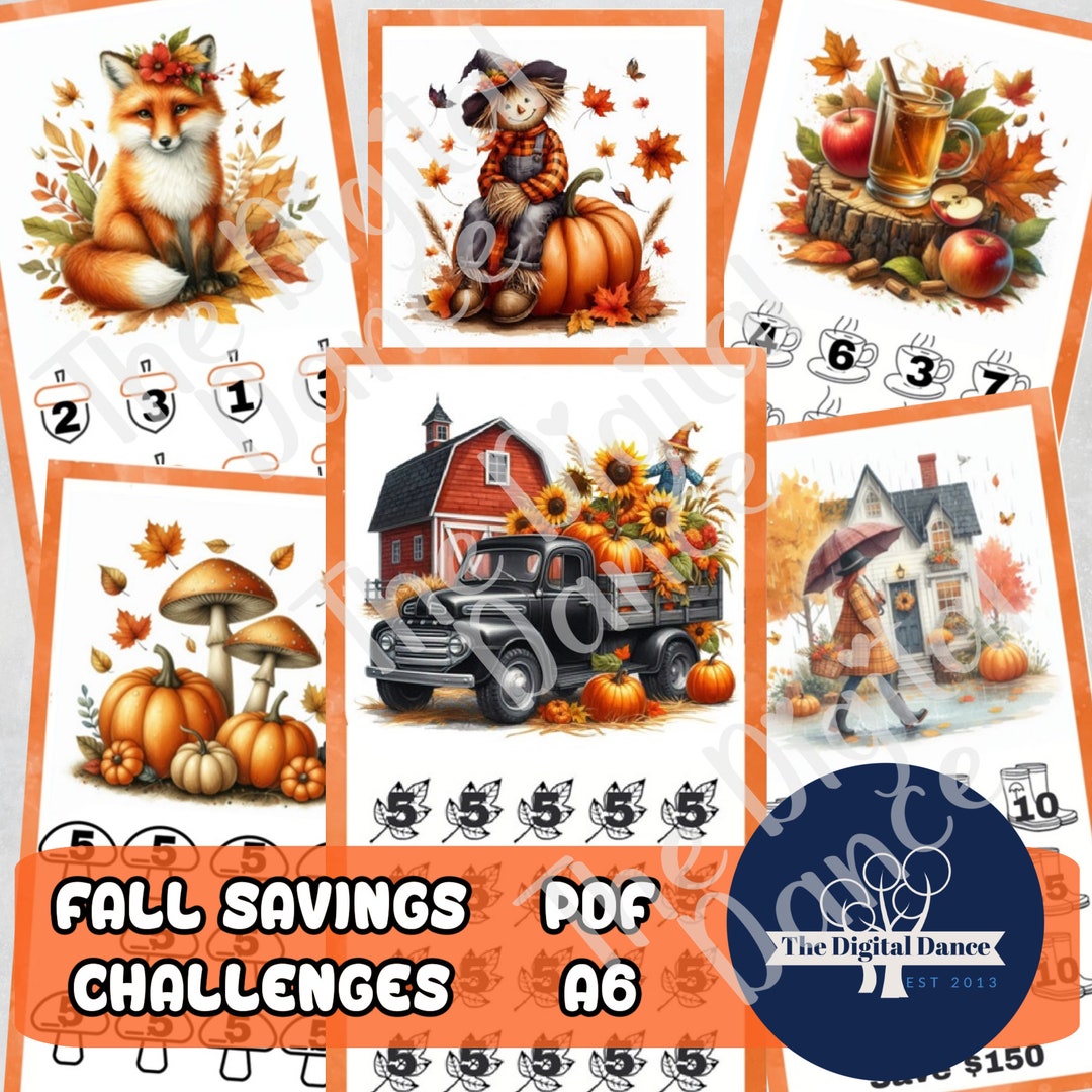 Cute & Cozy Fall Savings Challenges, Wildlife Mini Savings Challenges ...