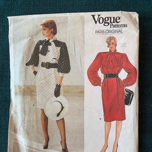 Vintage Givenchy 1980&#39;s Vogue Paris Original, Pattern #1316, Size 14, Bust: 36, Uncut and Factory folded