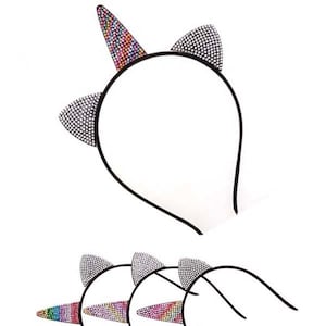 Super Cute Colorful Sparkly Unicorn Headbands- set of 12