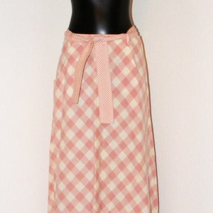 Vintage 1970s Pink & White Checkered Print Skirt by Sequel 1 image 1