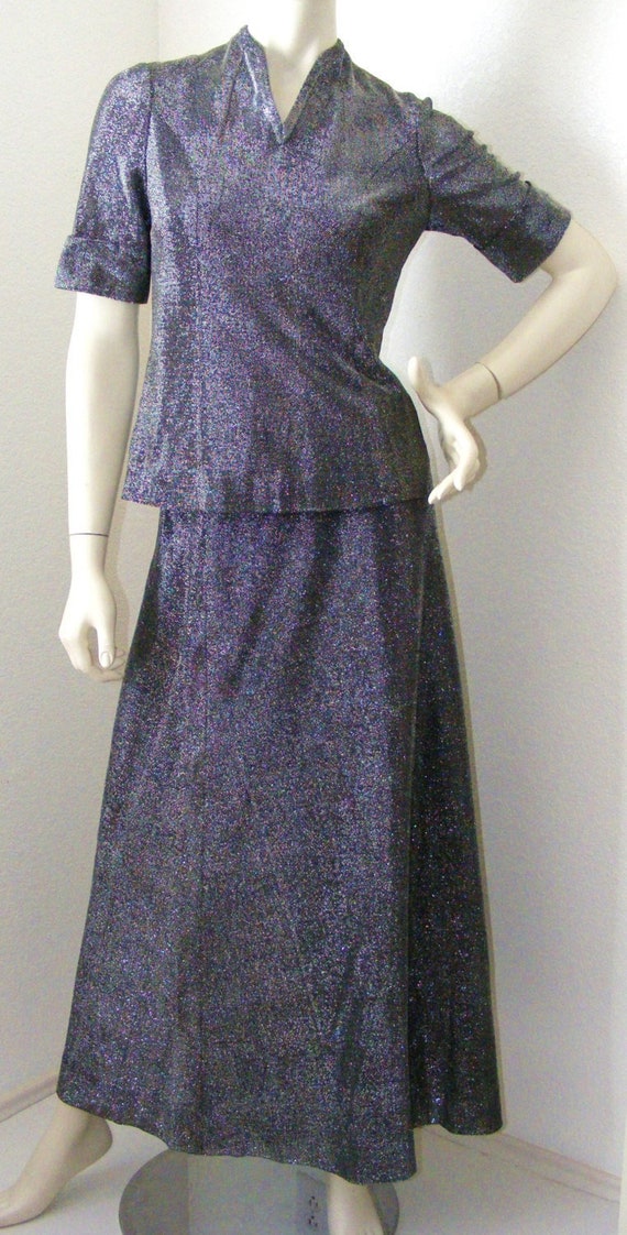 Vintage 1970s Sparkly Long Skirt with Matching Top - image 1