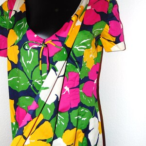 Vintage 1970s Colorful long Floral Patterned Dress image 3