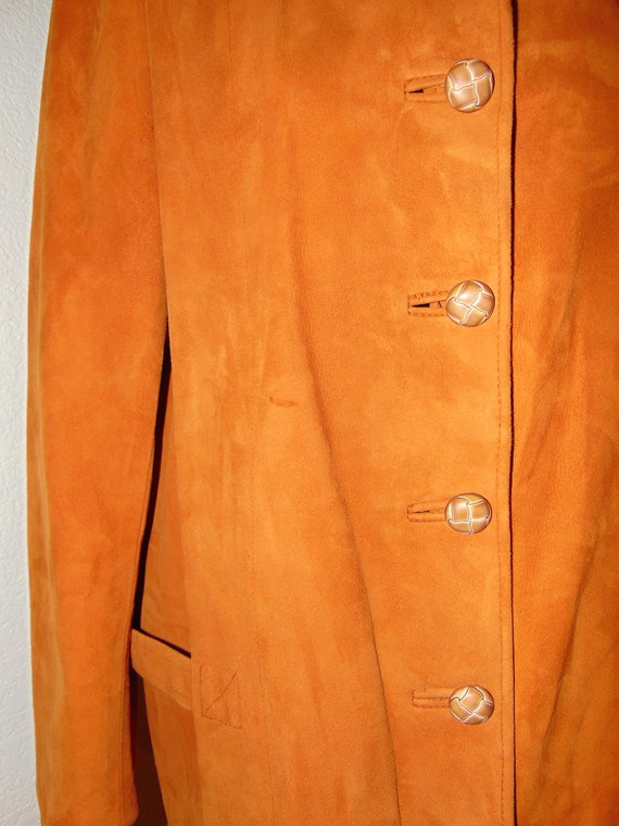 Vintage 1980s Orange Leather Jacket with matching… - image 3