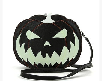 Glow in the Dark Jack o Lantern Crossbody Purse