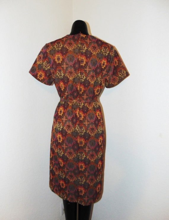 Vintage 1970s Shades of Brown Belted Dress by NPC… - image 4
