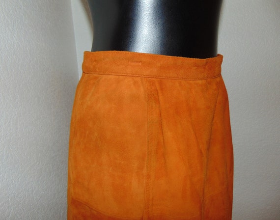 Vintage 1980s Orange Leather Jacket with matching… - image 7
