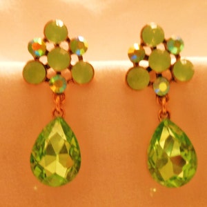 Green Crystal earrings...Gorgeous image 2