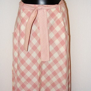 Vintage 1970s Pink & White Checkered Print Skirt by Sequel 1 image 2