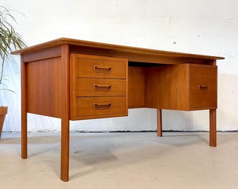 Mid-Century Danish Modern Teak Executive Desk