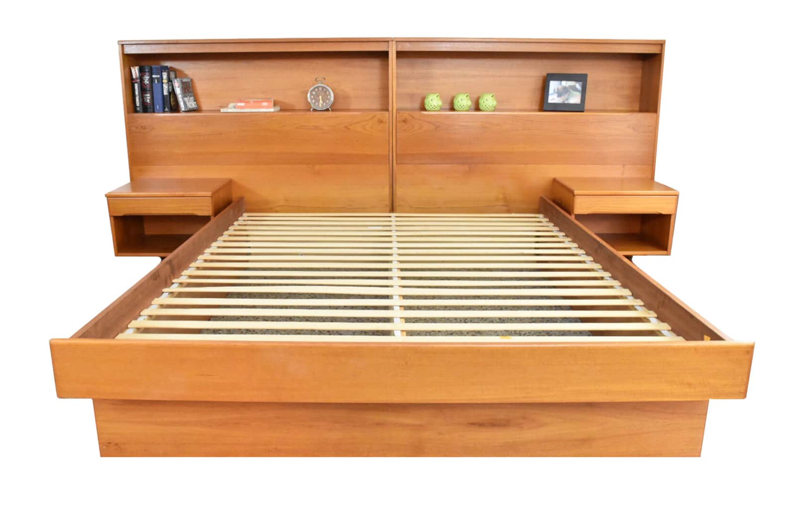 Danish Modern Teak Queen Platform Bed Mid Century Queen Size Etsy