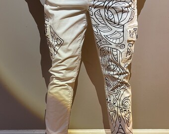 Line Work Art Pants