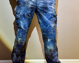 Tactical Cargo Cosmic Blue Art Pants