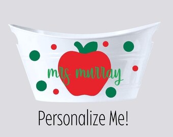 Personalized Teacher Name Back to School Gift Basket Teacher Appreciation Bucket School Survival Kit Basket First Day of School Last Day