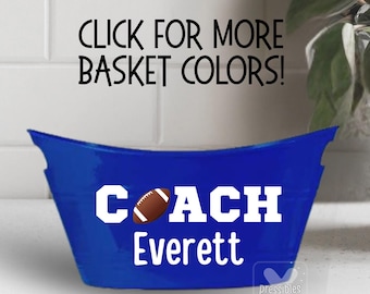 Gift for Football Coach Personalized Gift Basket End of Year Gift Bucket League Coach Gift from Team Bucket Custom