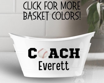 Gift for Baseball Coach Personalized Gift Basket End of Year Gift Bucket Little League Coach Gift from Team