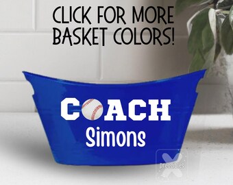 Gift for Baseball Coach Personalized Gift Basket End of Year Gift Bucket Little League Coach Gift from Team