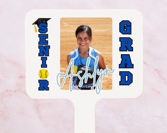 Softball Senior Night Gift Class of 2024 Graduation Sign Personalized Graduation Photo Gift for Graduate Senior Table Ideas Custom Hand Fan