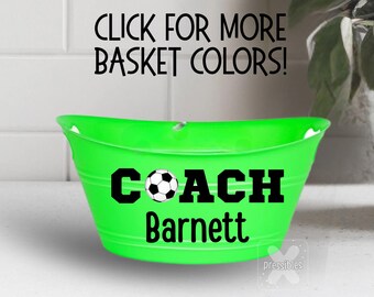 Soccer Gift for Coach Personalized Gift Basket End of Year Gift Bucket for Basketball Coach from Team