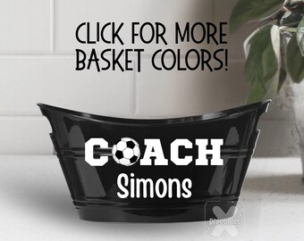 Gift for Coach Personalized Gift Basket End of Year Gift Bucket for Soccer Coach from Team