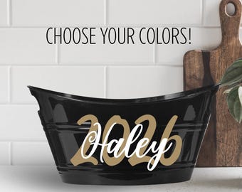 Personalized Graduation Gift Basket Senior Graduation Gift Class of 2027 Senior Night Gift Graduation Party Decor Graduation Bucket Prom