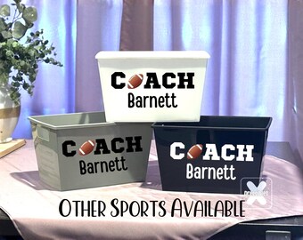Gift for Football Coach Personalized Bucket End of Year Custom Gift Basket End of Season Sports Gift From Team Competition Tournament
