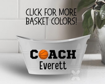 Gift for Coach Personalized Gift Basket End of Year Gift Bucket for Basketball Coach from Team