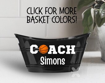 Gift for Coach Personalized Gift Basket End of Year Gift Bucket for Basketball Coach from Team