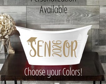 Personalized 2027 Graduation Gift Basket Senior Night Gift Grad Party Tub Open House Gift Table Decor Senior Bucket Signing Day Basket