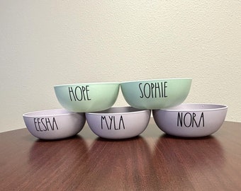 Personalized Bowl Name Cereal Bowl Mint Lilac Noodle Bowl Ice Cream Bowl Snack Bowl Popcorn Bowl Personalized Gift Custom Bowl Ramen Bowl
