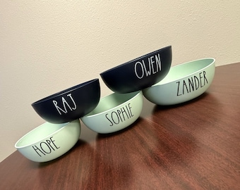 Personalized Bowl Name Cereal Bowl Mint Navy Noodle Bowl Ice Cream Bowl Snack Bowl Popcorn Bowl Personalized Gift Custom Bowl Ramen Bowl