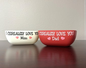Custom Cereal Bowl I Cerealsly Love You Personalized Valentine Gift Personalized Bowl Personalized Gift For Him Cereal Valentine Home Decor