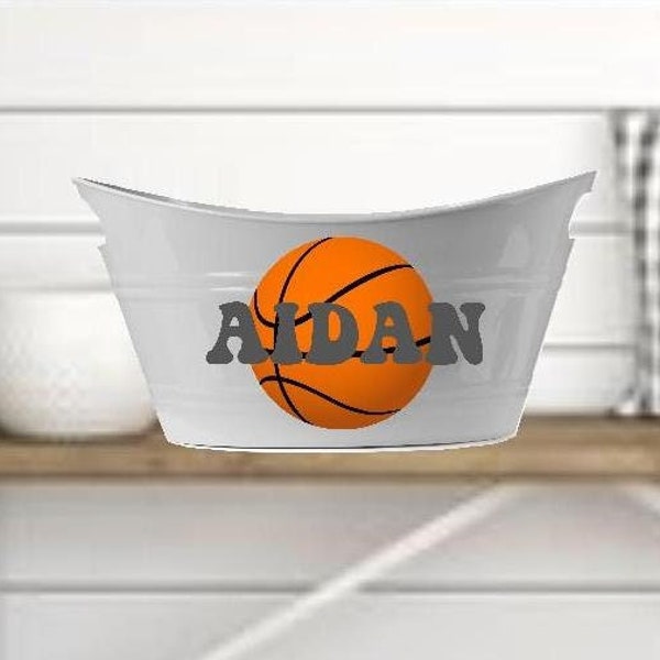 Personalized Sports Basket Sports Easter Basket Basketball Tote Sports Ball Storage Toy Storage Sports Theme Reusable Gift Basket Baller