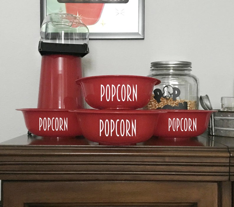 Set of 4 Snack Bowls Snack Bar Set Custom Popcorn Bowl Set Etsy