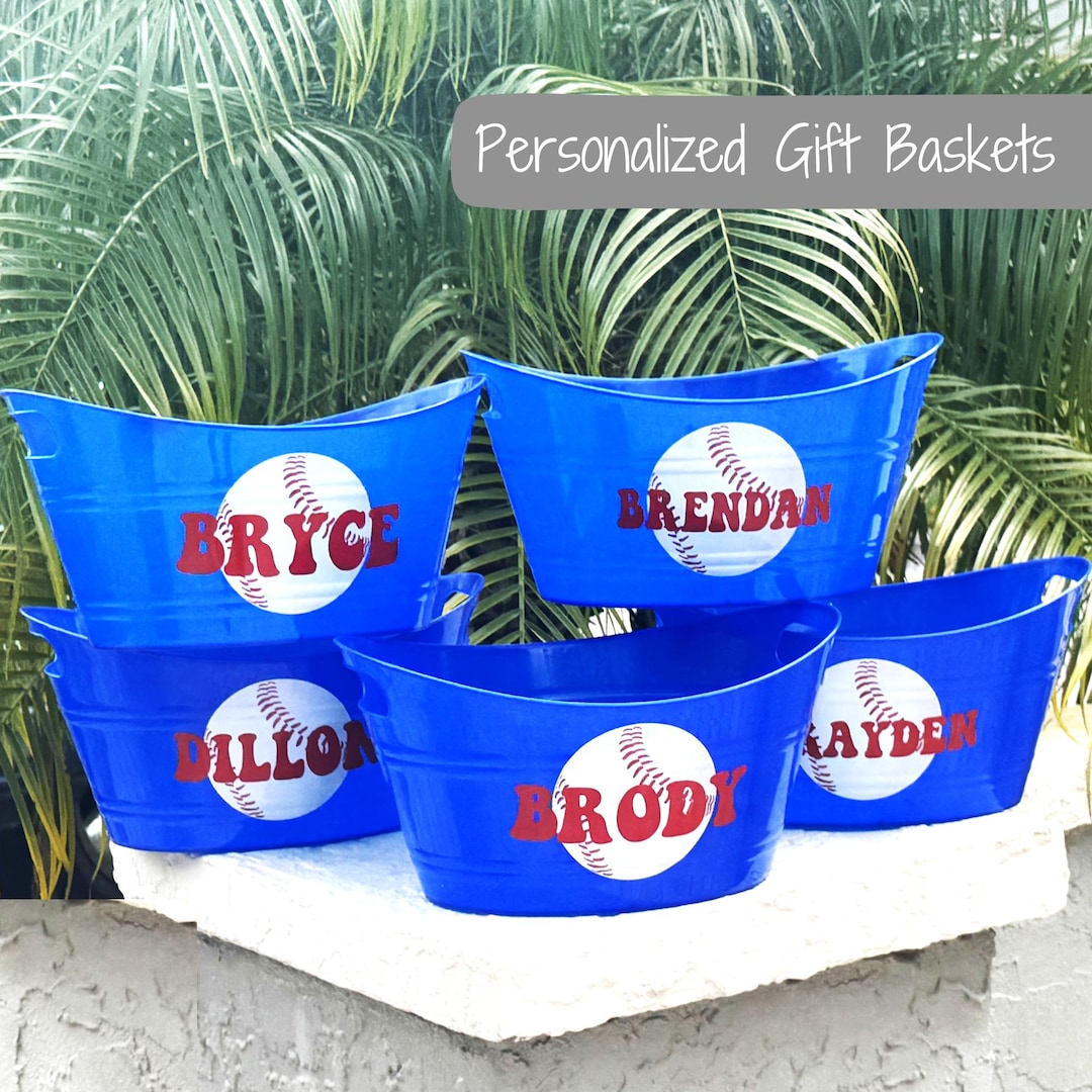 Personalized Baseball Gift Basket Team Gift Custom Little League ...