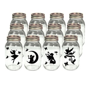 Fairy Jar Decals 47 Assorted Fairy Light Cut Outs Die Cuts for Fairy lanterns Diecuts for Luminary Jar Light Decal Mason Jar Night Light