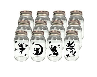 Fairy Jar Decals 47 Assorted Fairy Light Cut Outs Die Cuts for Fairy lanterns Diecuts for Luminary Jar Light Decal Mason Jar Night Light
