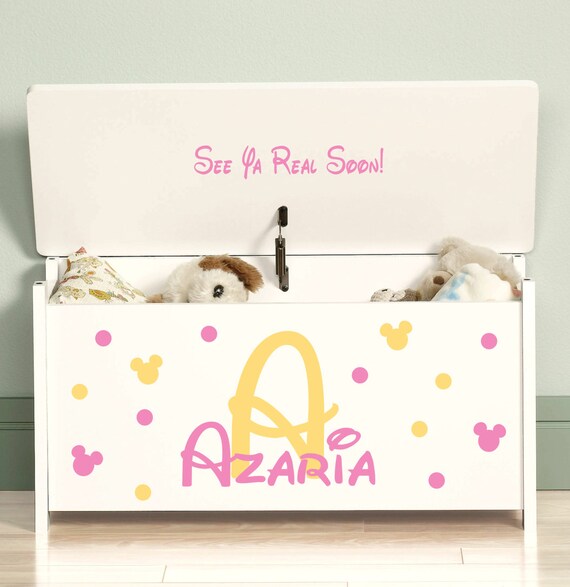 Personalized Toy Box Decal Choose Colors Disney Font Name and Etsy