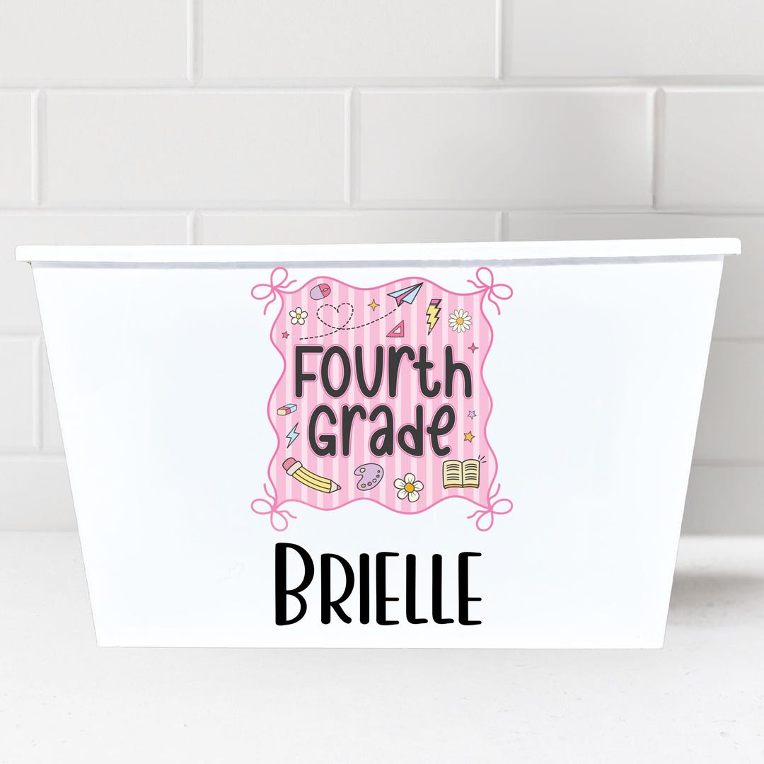 Homework Bucket Personalized Back to School Storage Bucket Homework Organization School ...