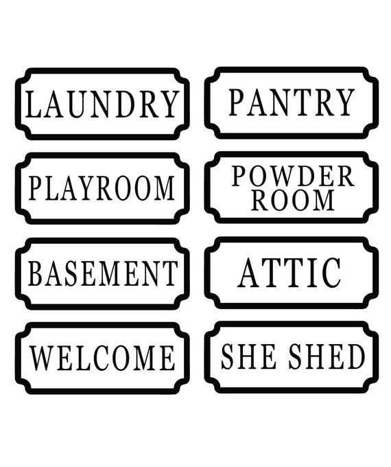 Room Wall Signs Room Door Signs Room Decals Door Decals Door Decal Personalized Any Room Choose Title And Color Laundry Room Organization