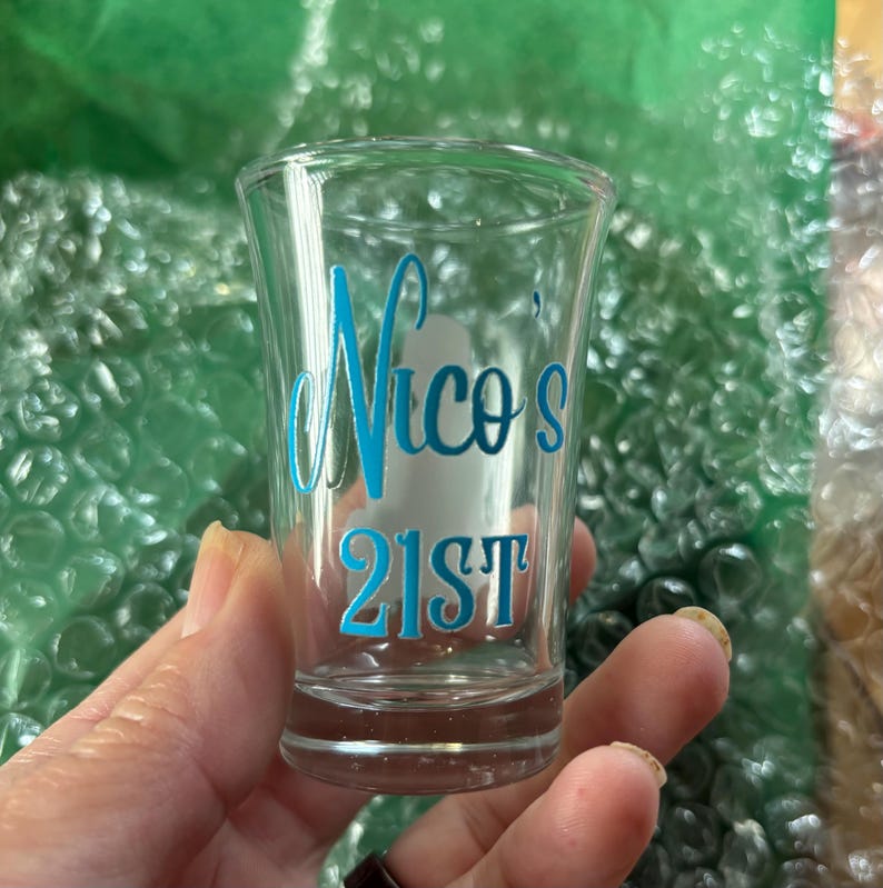 Personalized Shot Glasses Custom Birthday Photo Gift Girl Squad Party Favor Custom Shot Glasses Milestone Birthday Favor 21st Birthday Photo image 7