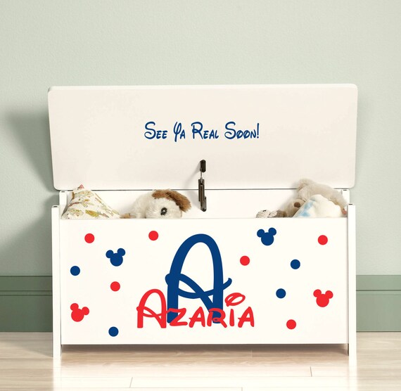 Disney Toy Box Decal Choose Colors Personalized Toy Box Etsy