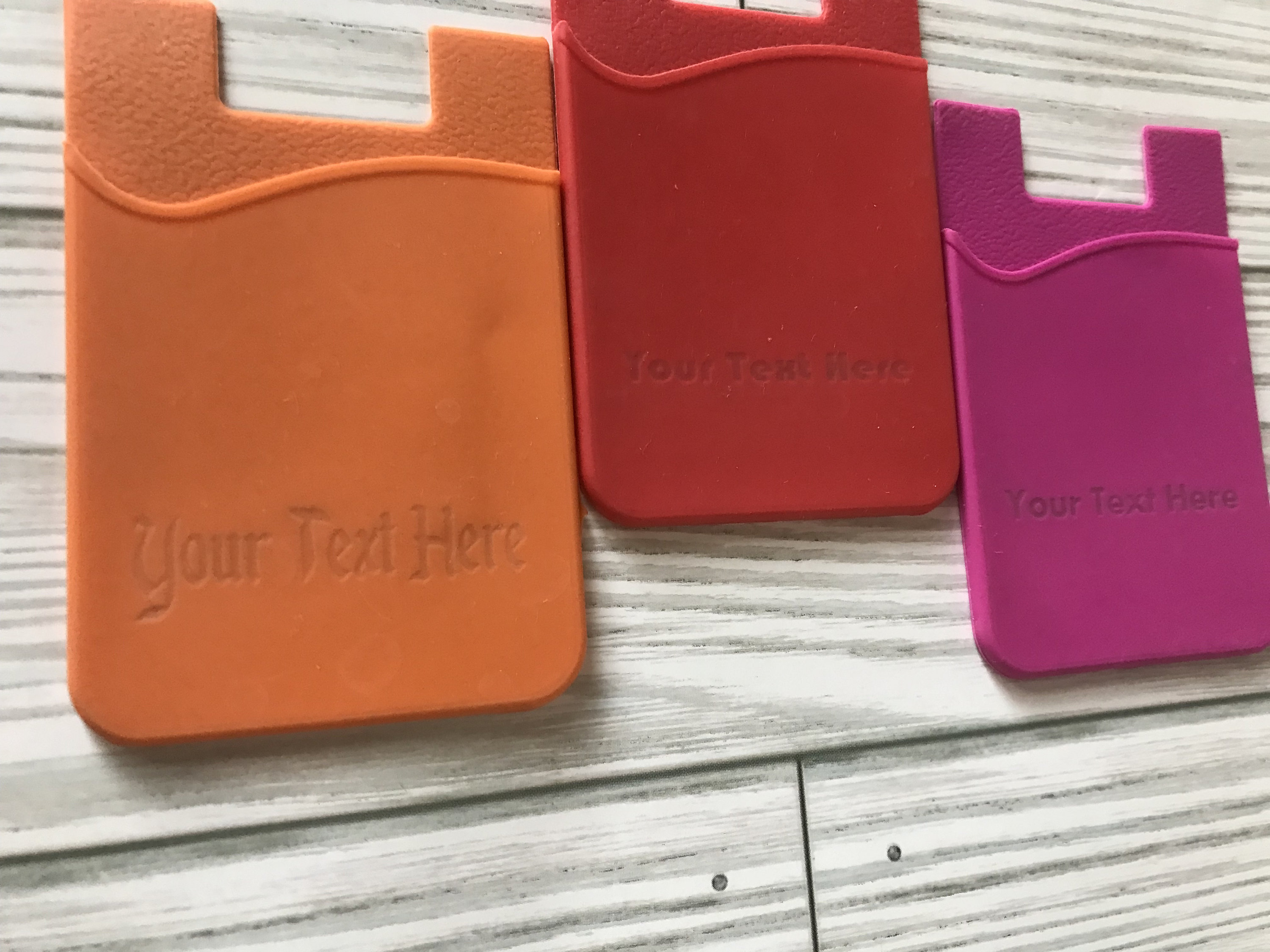 Laser Engraved Silicone Cell Phone Wallet Phone Sticker Pocket ...