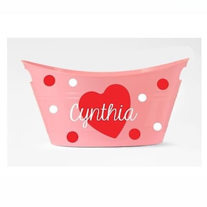 Personalized Valentine&#39;s Day Gift Personalized Basket Anniversary Gift Basket with Name Valentine&#39;s Day Gift for Kids Valentine Gift Basket