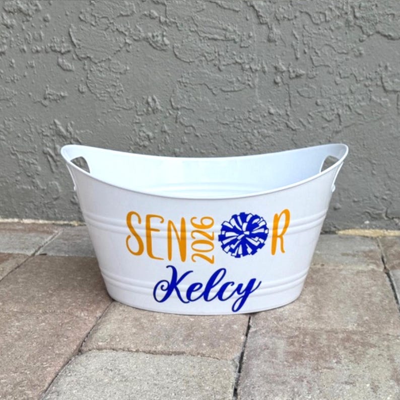Personalized Cheerleading Gift Basket: Senior Night Cheer Team Colors ...